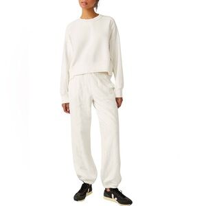 FP Movement Quilted Cotton Blend Allstar Joggers Ivory, size Large